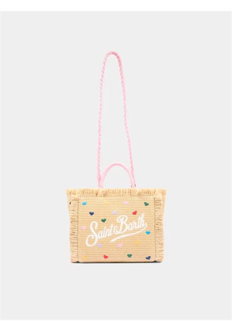 Borsa Media In paglia SAINT BARTH | COL0017 COLETTE STRAW N00344L MINI HEARTS COL EMB